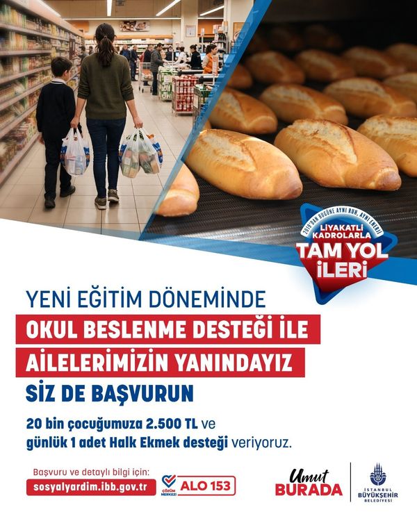 İBB OKUL BESLENME DESTEĞİ YENİ DÖNEM BAŞVURULARI BAŞLIYOR
